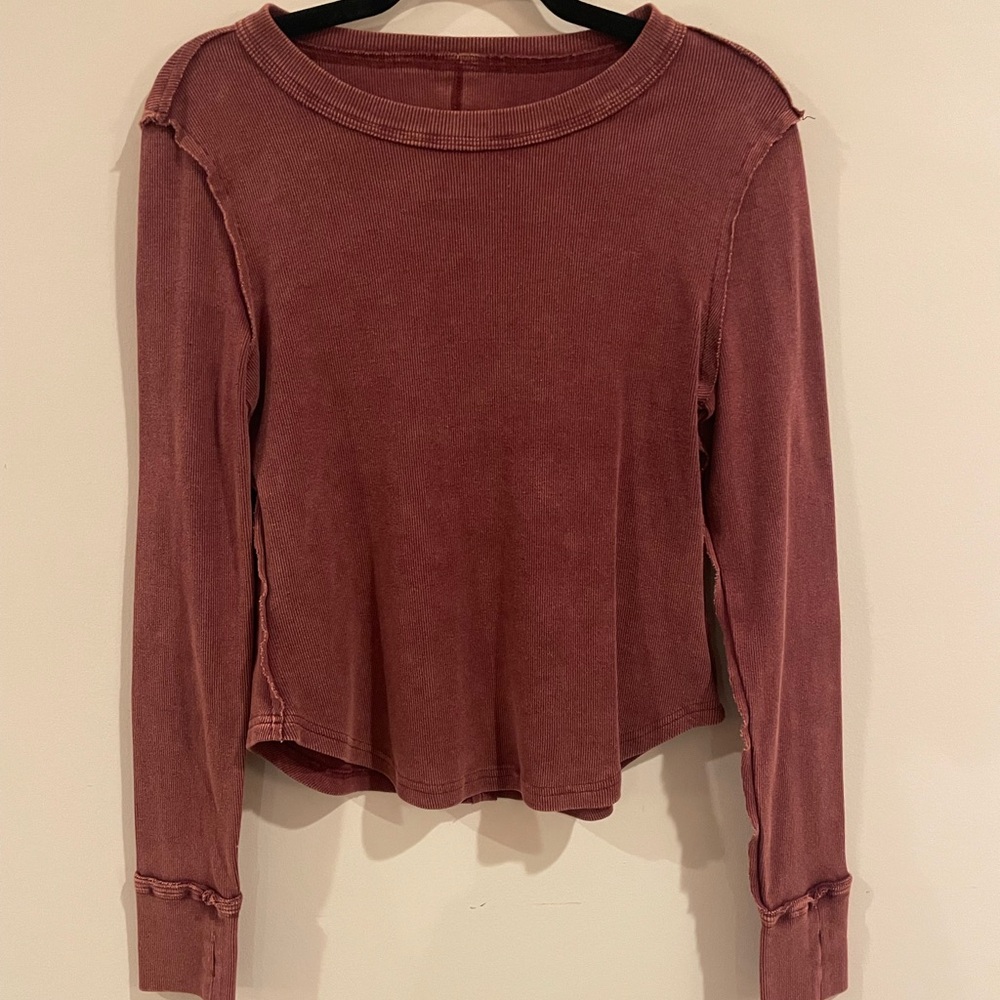 Women's Long Sleeve Top Maroon